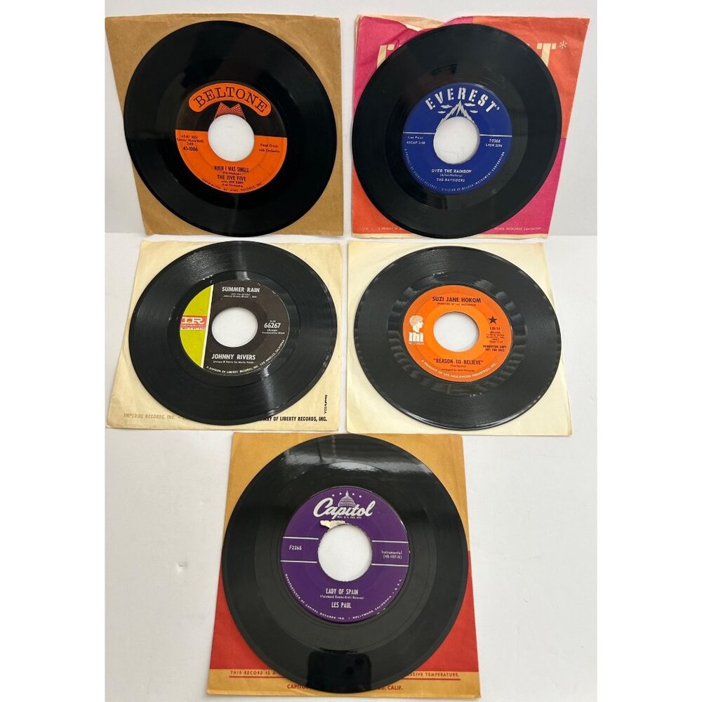 Lot / 21 Vintage Vinyl Records 45 RPM Assorted Labels Dot Mercury Capital & More - Picture 1 of 10